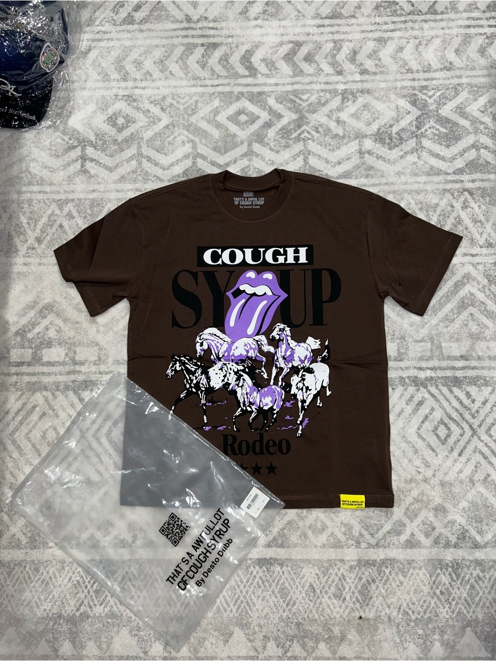Cough Syrup Rodeo Graphic Tee - Brown with Purple Accent